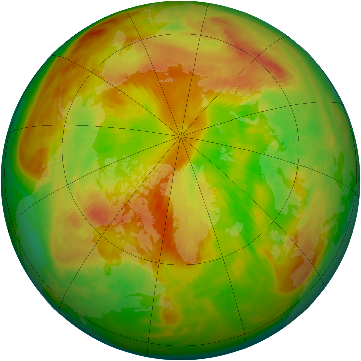 Arctic ozone map for 22 May 1984